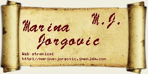 Marina Jorgović vizit kartica